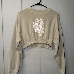 Darc Sport Beige Wolf Graphic Cropped Crew
